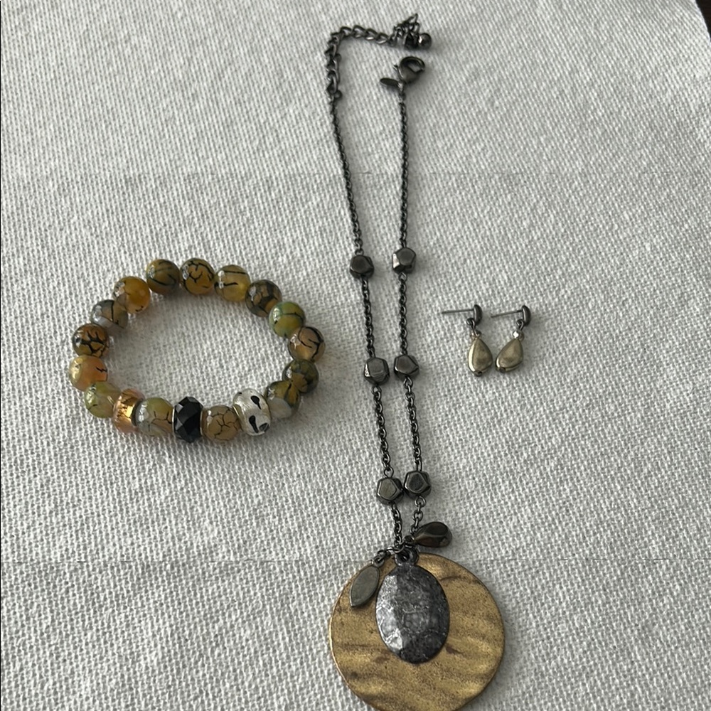 Chico's Gold and Silver Necklace Set